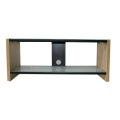 MDF Frame Carved Glass TV Cabinet/Glass TV Stand